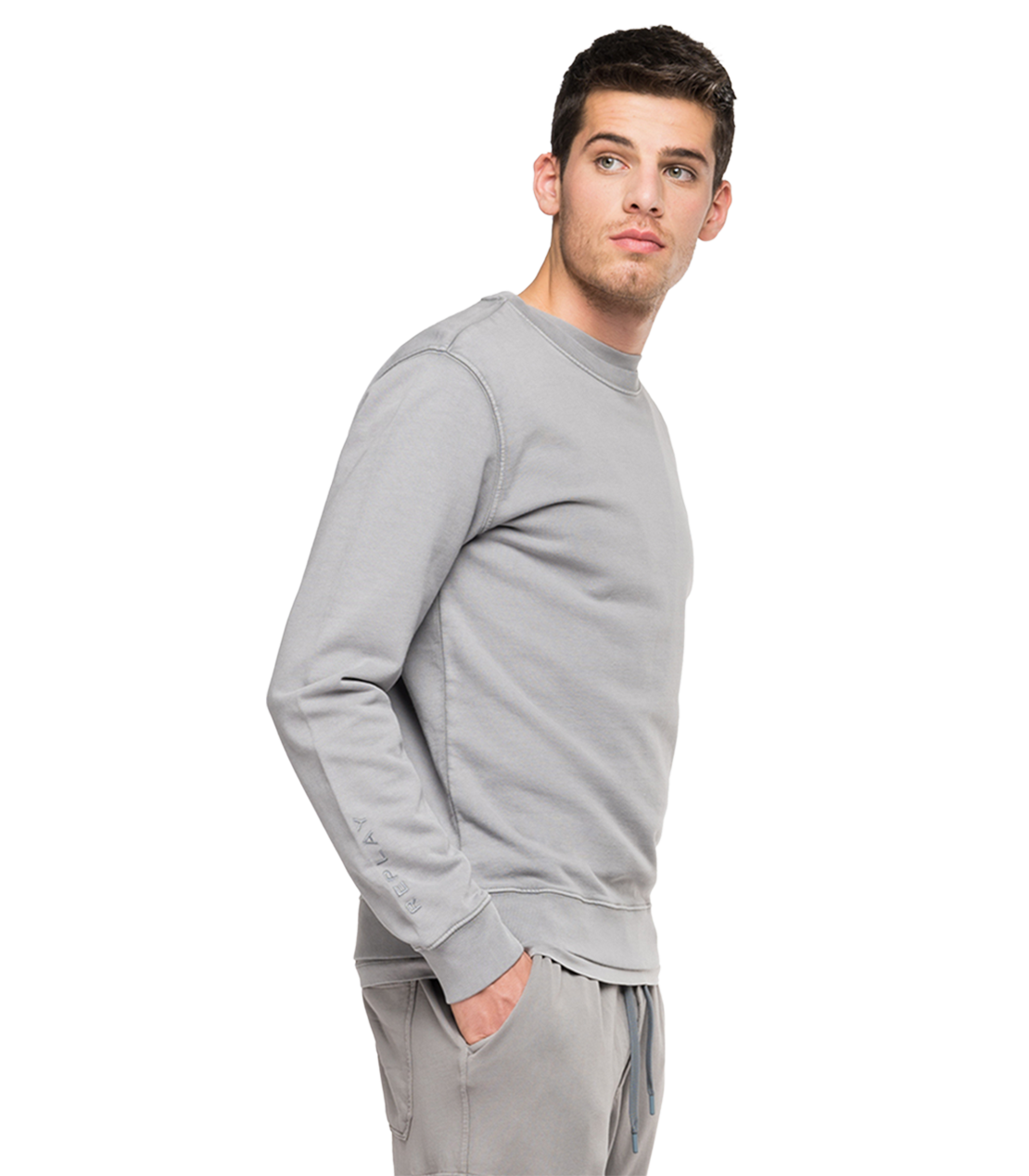 ガーメントダイ オーガニックコットンスウェットシャツ 詳細画像 グレー 3